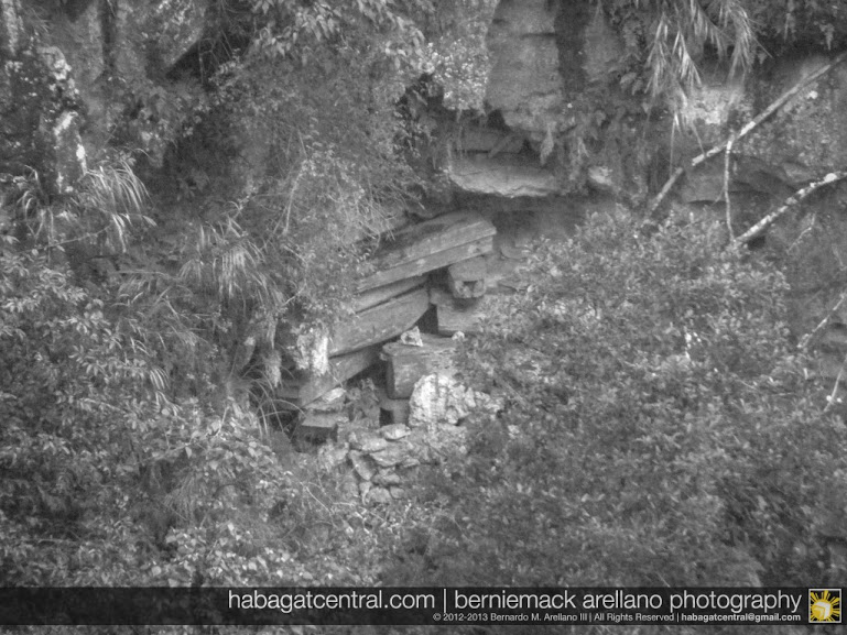 Some of the coffins at cave openings of Echo Valley