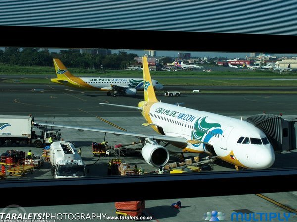 Cebu Pacific Air at NAIA Terminal 3. One of the three airlines serving NAIA T-3